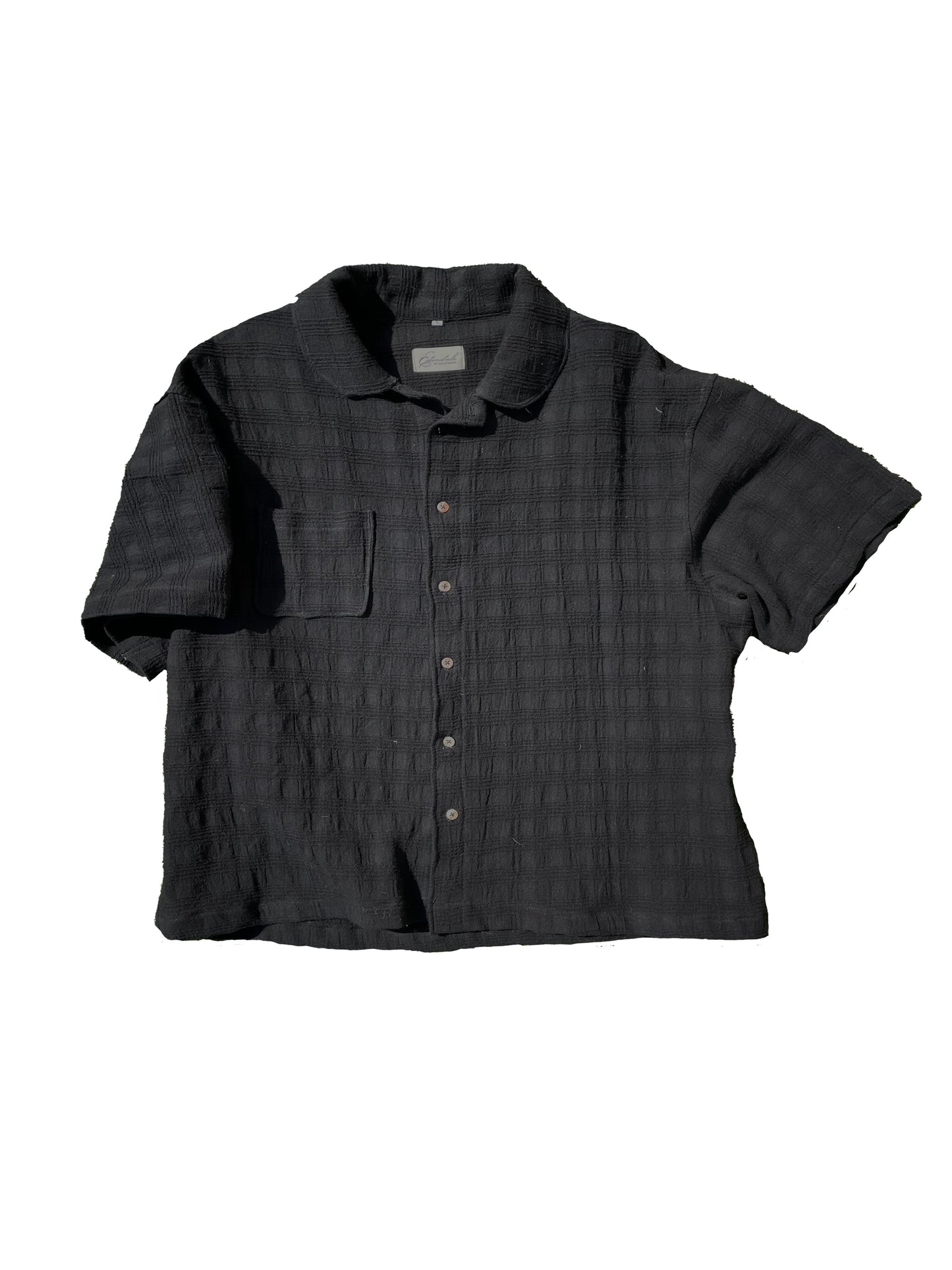 Eden Shirt in Textured Black Plaid