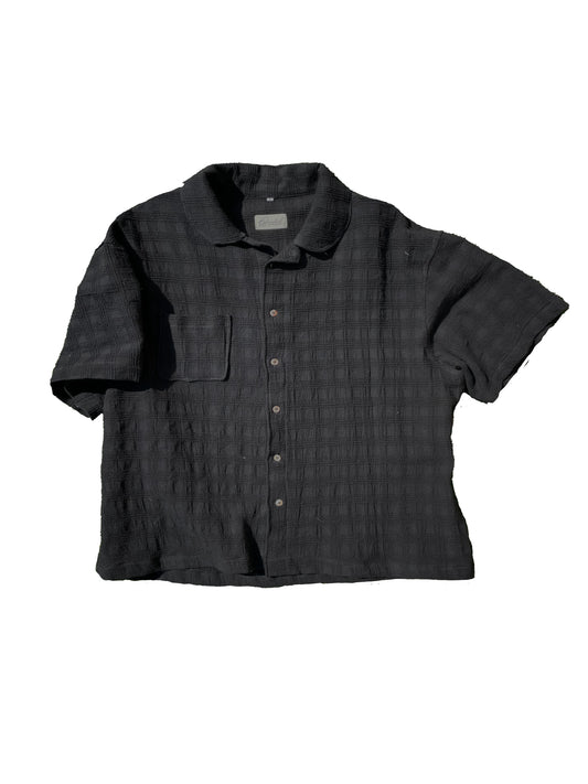 Eden Shirt in Textured Black Plaid